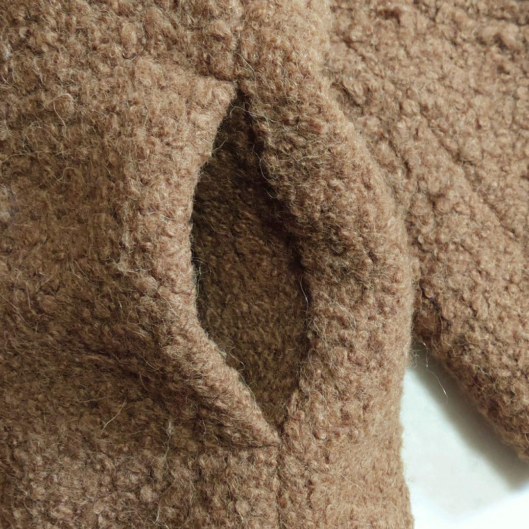 人気♪ サイ Scye ベビーアルパカ ダブルボタン オーバーコート ブラウン系