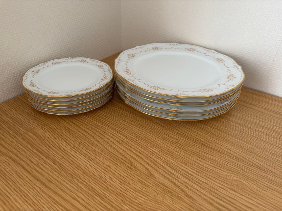 ノリタケダイヤモンドコレクションプレート大・小6客セットLUXURY WHITE