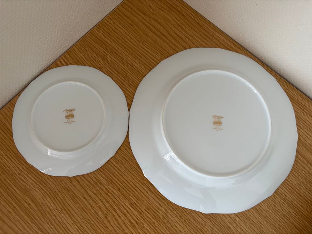 ノリタケダイヤモンドコレクションプレート大・小6客セットLUXURY WHITE