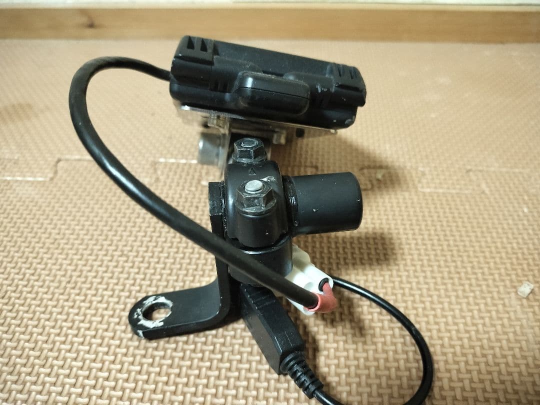 JRM-12　USB仕様+車載マウントステー付　バイクETC一体型　クランプバー