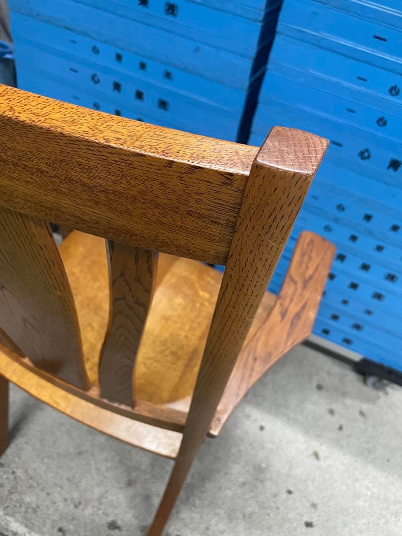 アンティーク家具　オーク材 ダイニングチェア アーム付き