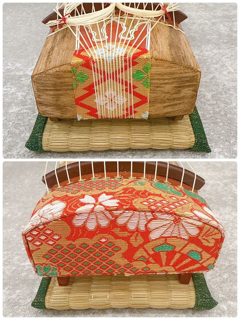 ミニ琴 全長約42cm 短琴 和楽器 13弦 お筝 お琴 お琴の手引き 爪付き