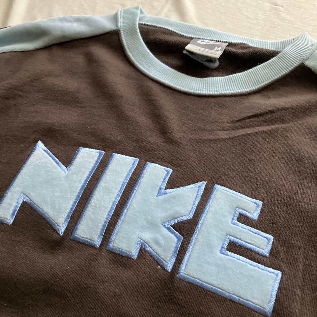 old nike /ロゴスウェット ゴツナイキ ブラウン M 00s ナイキ