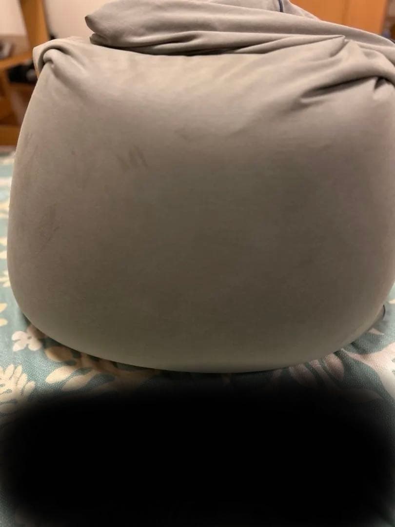 グレー ビーズクッション ジッパー付き