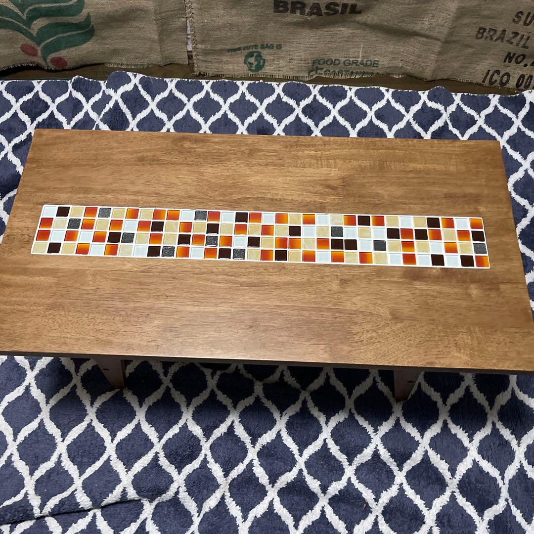 美品】大川家具 タイル付き テスタ TESTA センターテーブル 可愛い