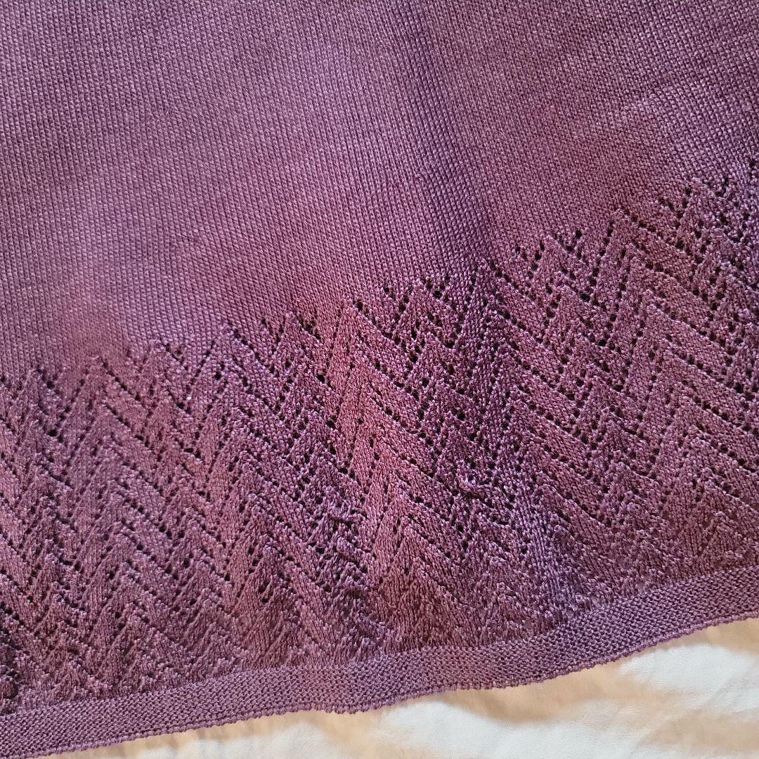 未使用】チャコットニットワンピース パープル系 Mサイズ ホール