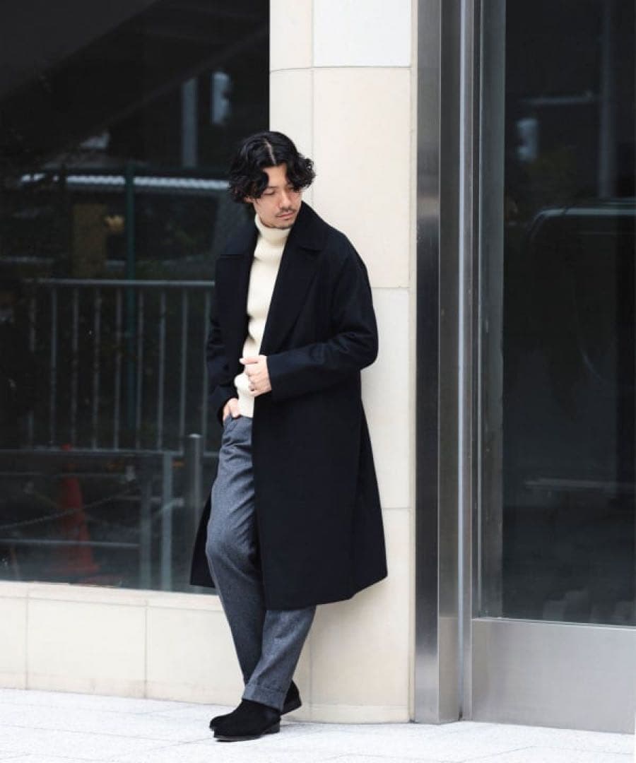 hevo×BEAMS別注 BRINDISI チェスターコート black 46