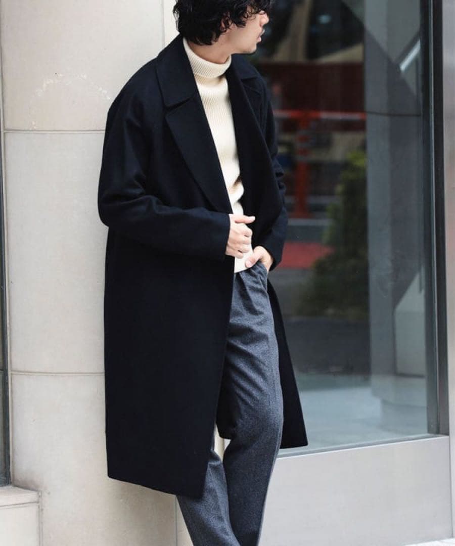 hevo×BEAMS別注 BRINDISI チェスターコート black 46