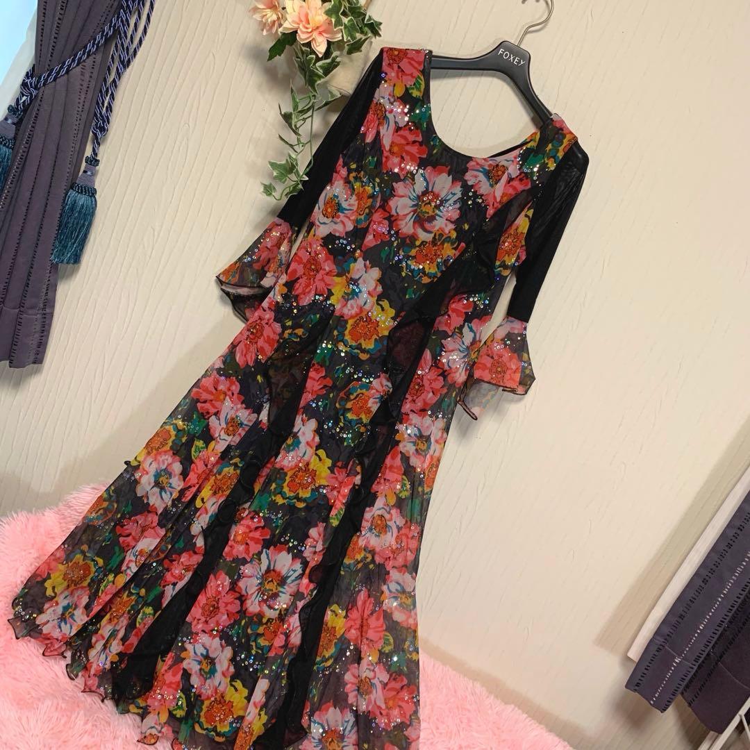 専用♡美品◆ICHIOKU 社交ダンスドレス ワンピース 花柄 スパンコール