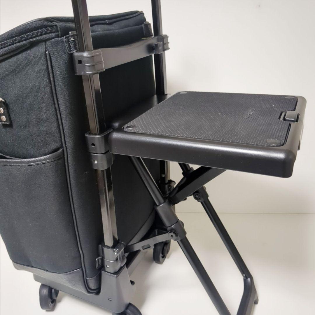 【良品】SWANYスワニー キャリーバッグカート座面付き4輪ブラック黒　機内持ち