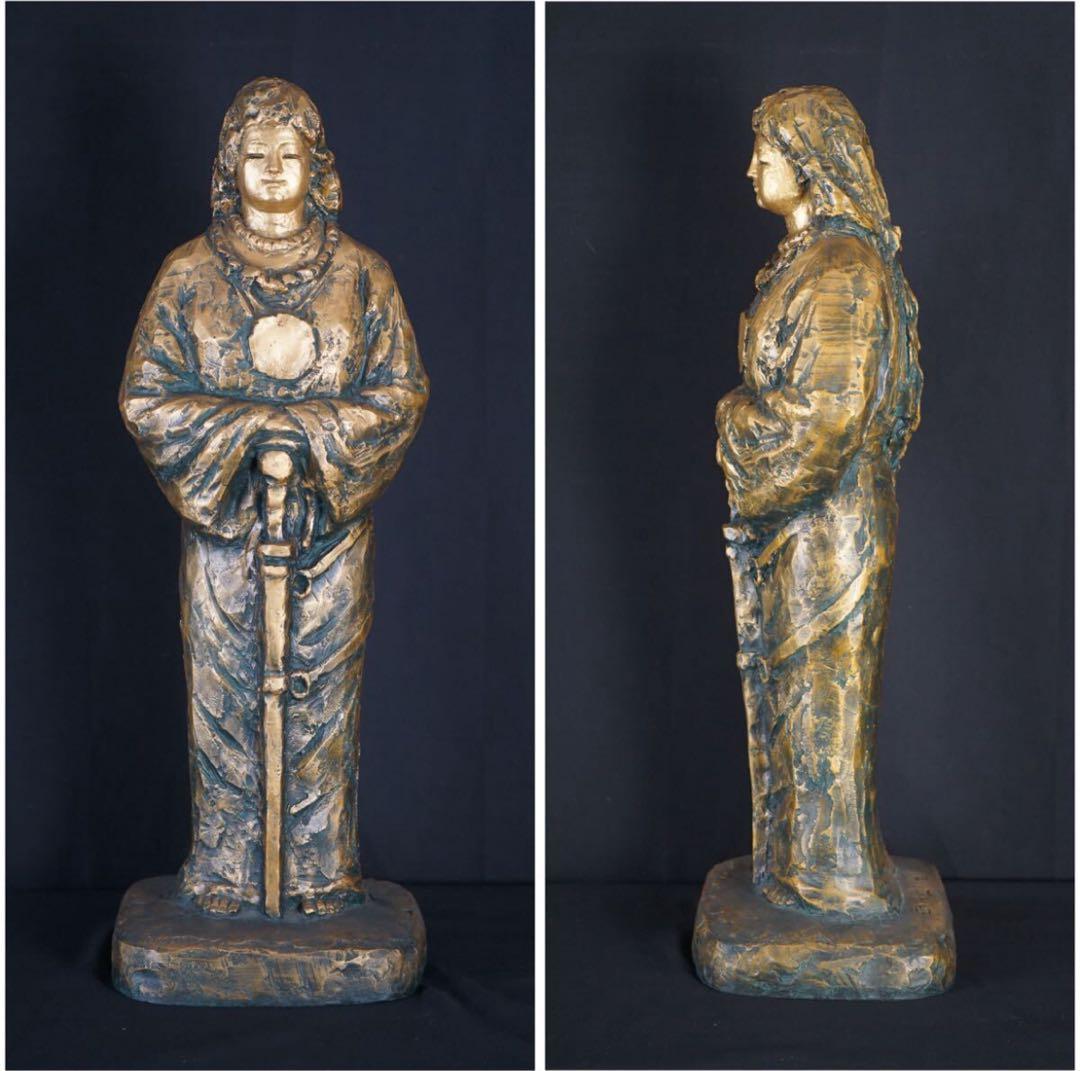 彫刻家 北村西望 作 ブロンズ『母神』大作 共箱 百弐才 巨匠