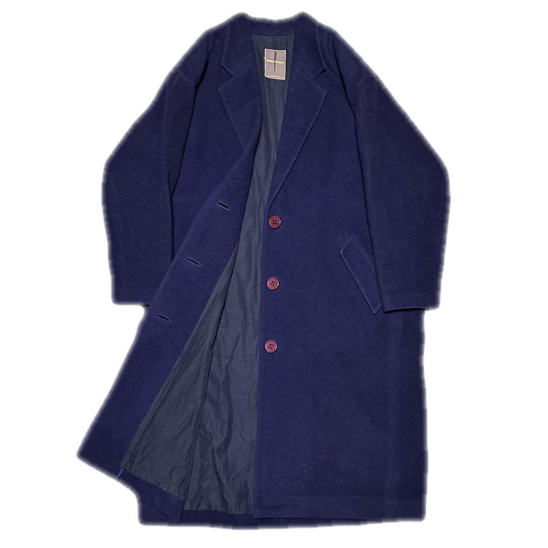 70's ISSEY MIYAKEイッセイミヤケ 筆タグ ウール ロングコート