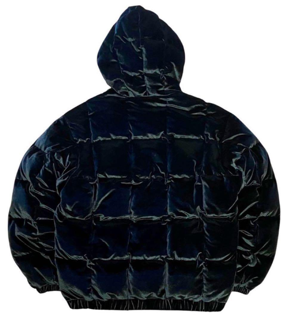 90s adidasアディダス デサント製 銀タグ ベロア ダウンジャケット