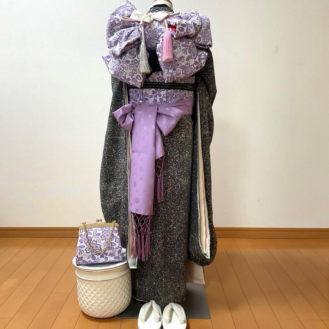 No.74 七五三　7歳　正絹着物フルセット　　　銀河