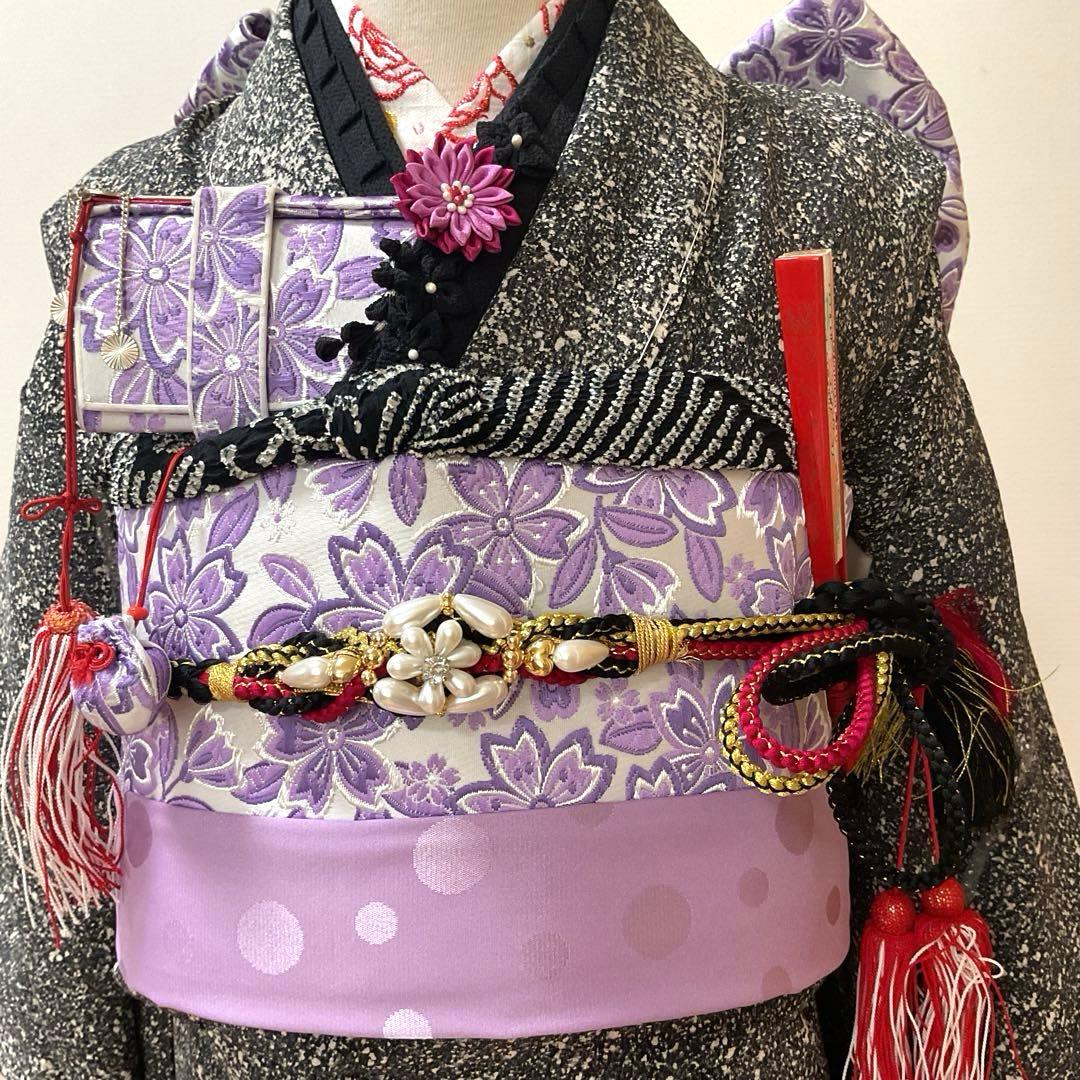 No.74 七五三　7歳　正絹着物フルセット　　　銀河