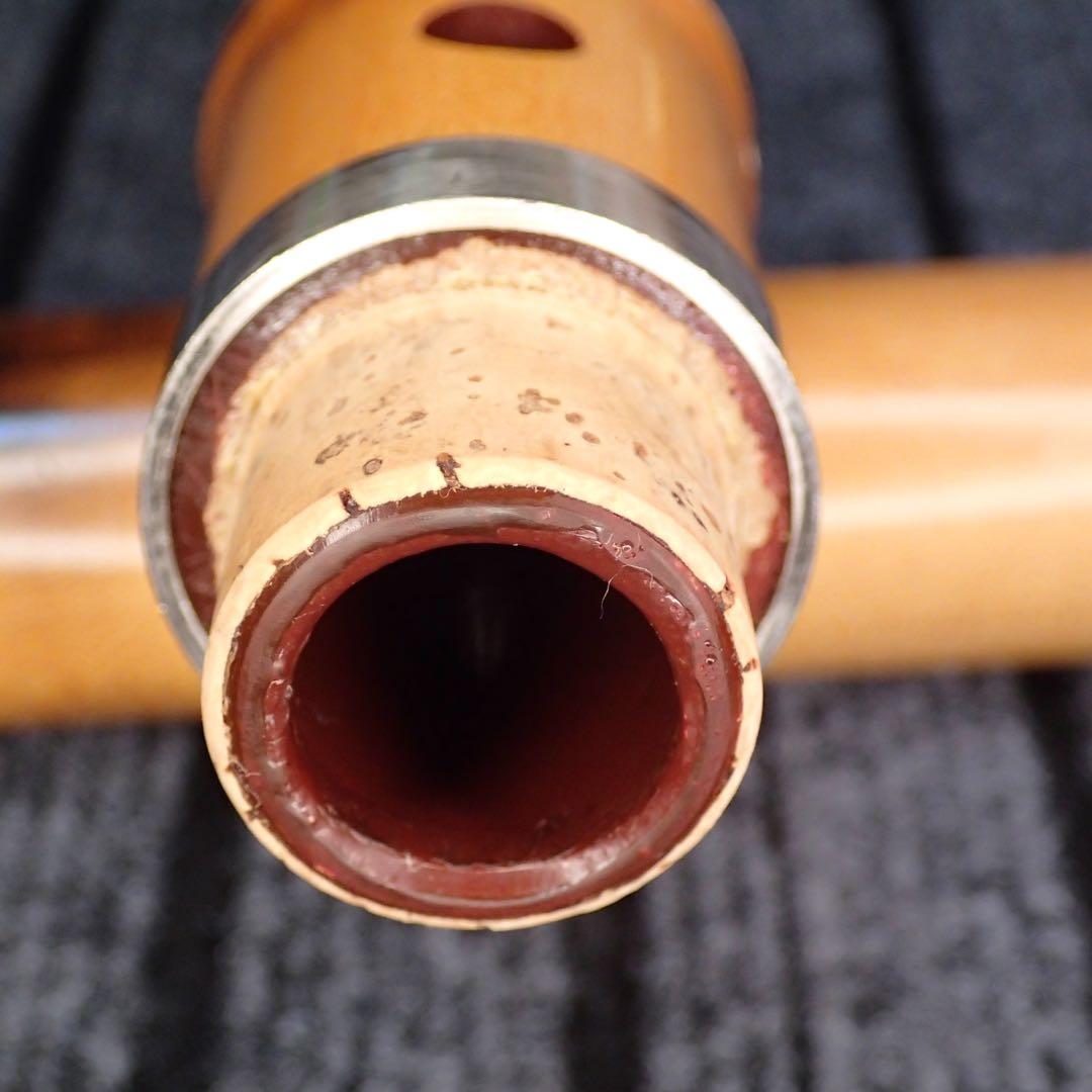 尺八 銘木 (楓)蝴蝶 曲管 1尺9寸(C♯管)