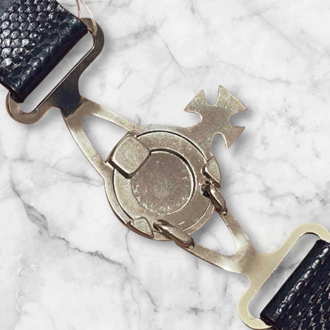 Vivienne Westwood ゴールドオーブバックル　型押しレザーベルト