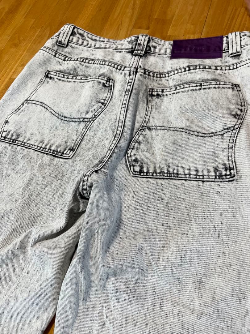 ダイム Dime ジーンズ ダメージ加工 スモークホワイト バギーフィット
