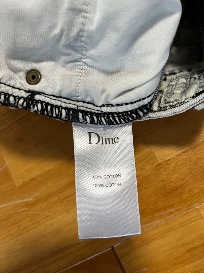 ダイム Dime ジーンズ ダメージ加工 スモークホワイト バギーフィット