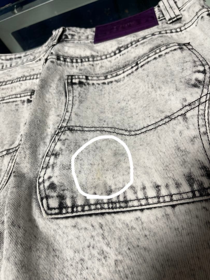 ダイム Dime ジーンズ ダメージ加工 スモークホワイト バギーフィット