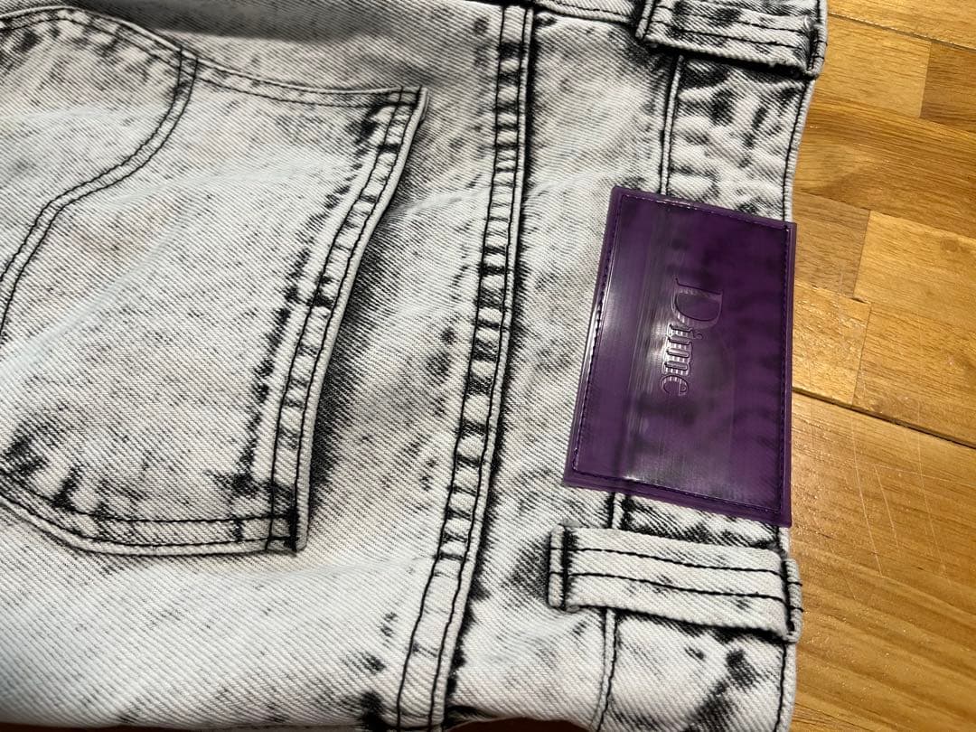 ダイム Dime ジーンズ ダメージ加工 スモークホワイト バギーフィット