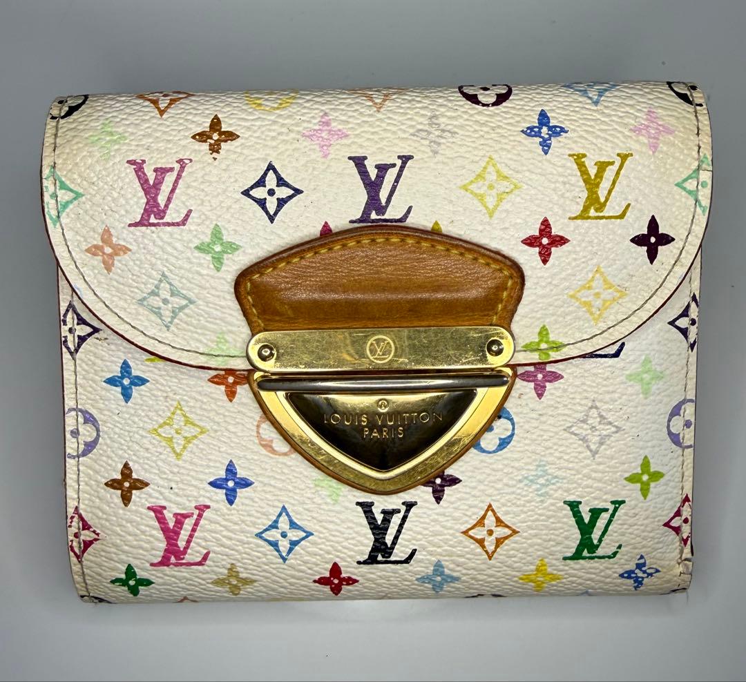 ルイヴィトン モノグラム マルチカラー コアラ　二つ折り財布 白 ピンク 正規品