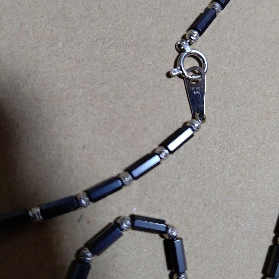 DisMoi ディモア ネックレス アスカブラック 43㎝ K18 WG 中古品