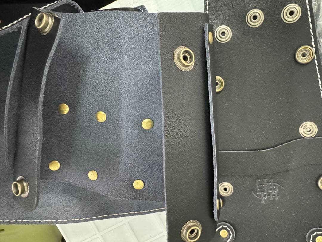 シザーケース　鞘　SAYA ポシェットタイプ　牛革　【ブラック】