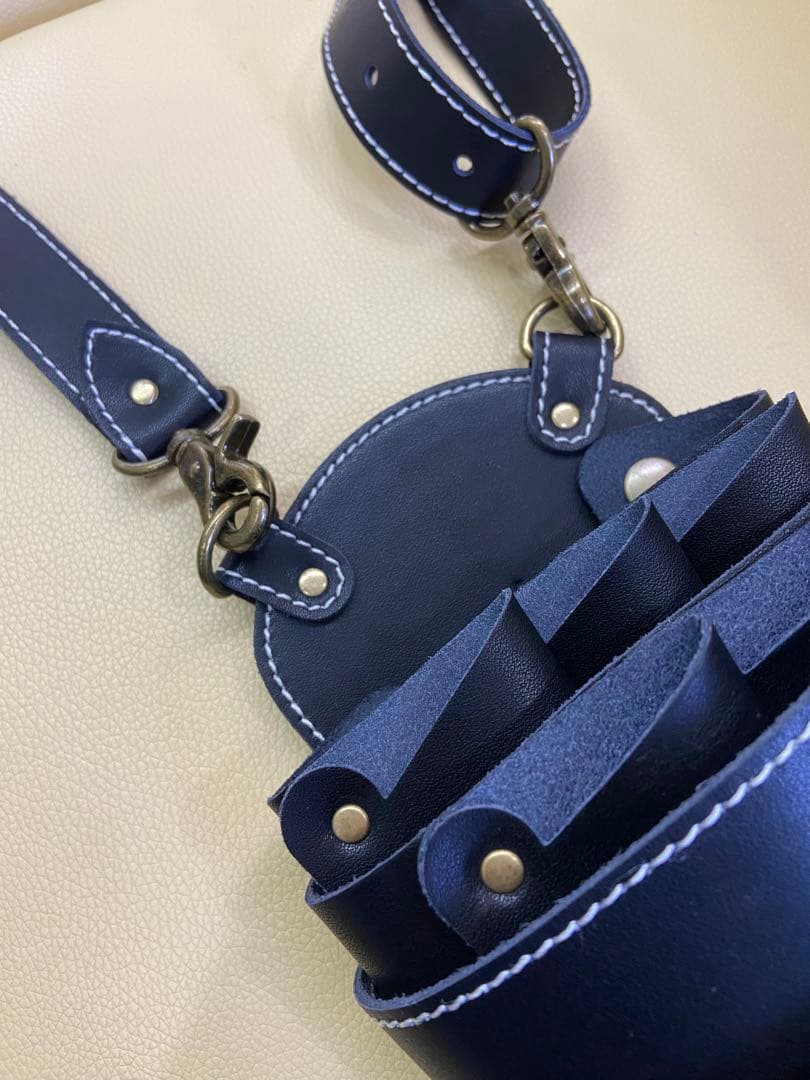 シザーケース　鞘　SAYA ポシェットタイプ　牛革　【ブラック】