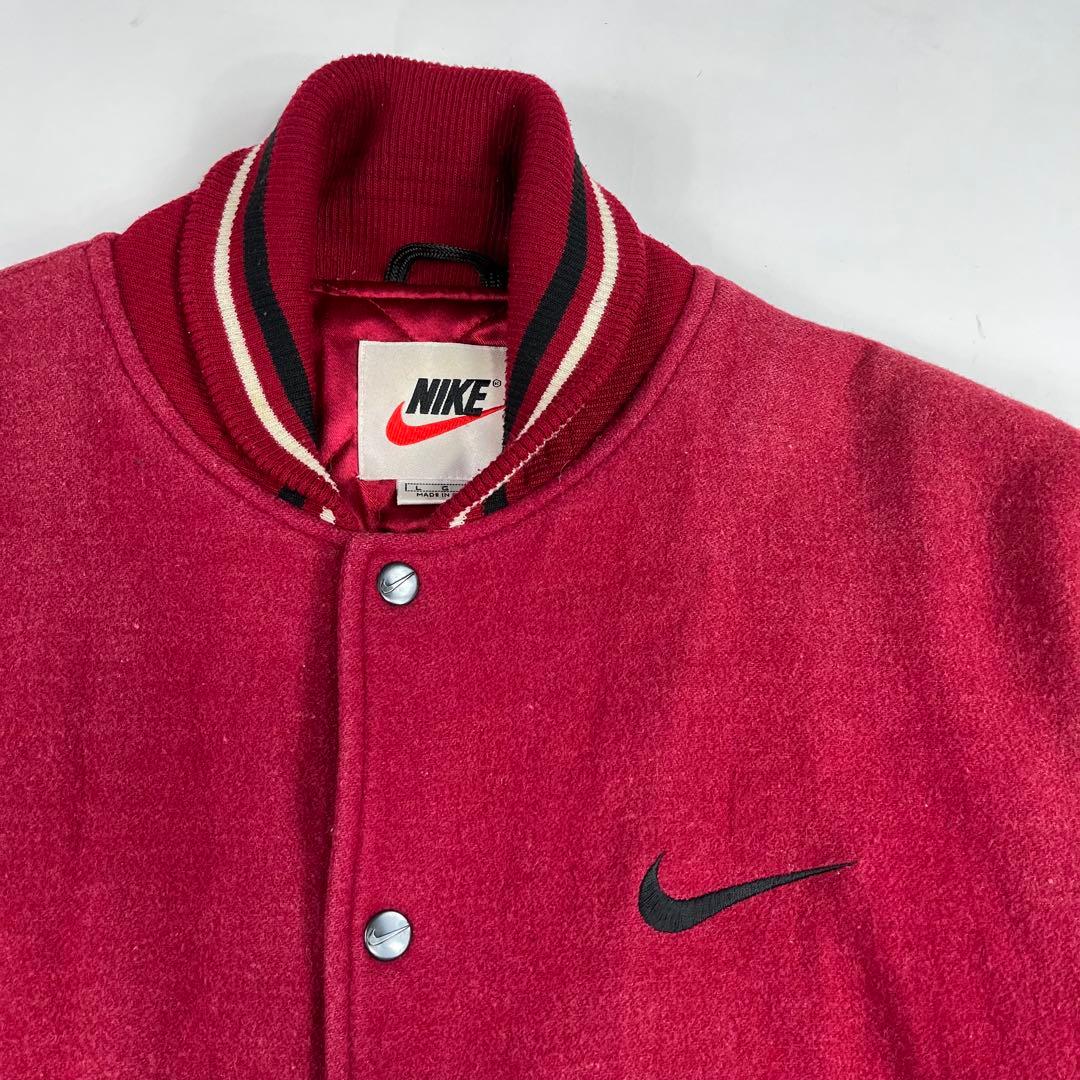 90’s Nike レザー 本革 スタジャン ウール 短丈 Y2K