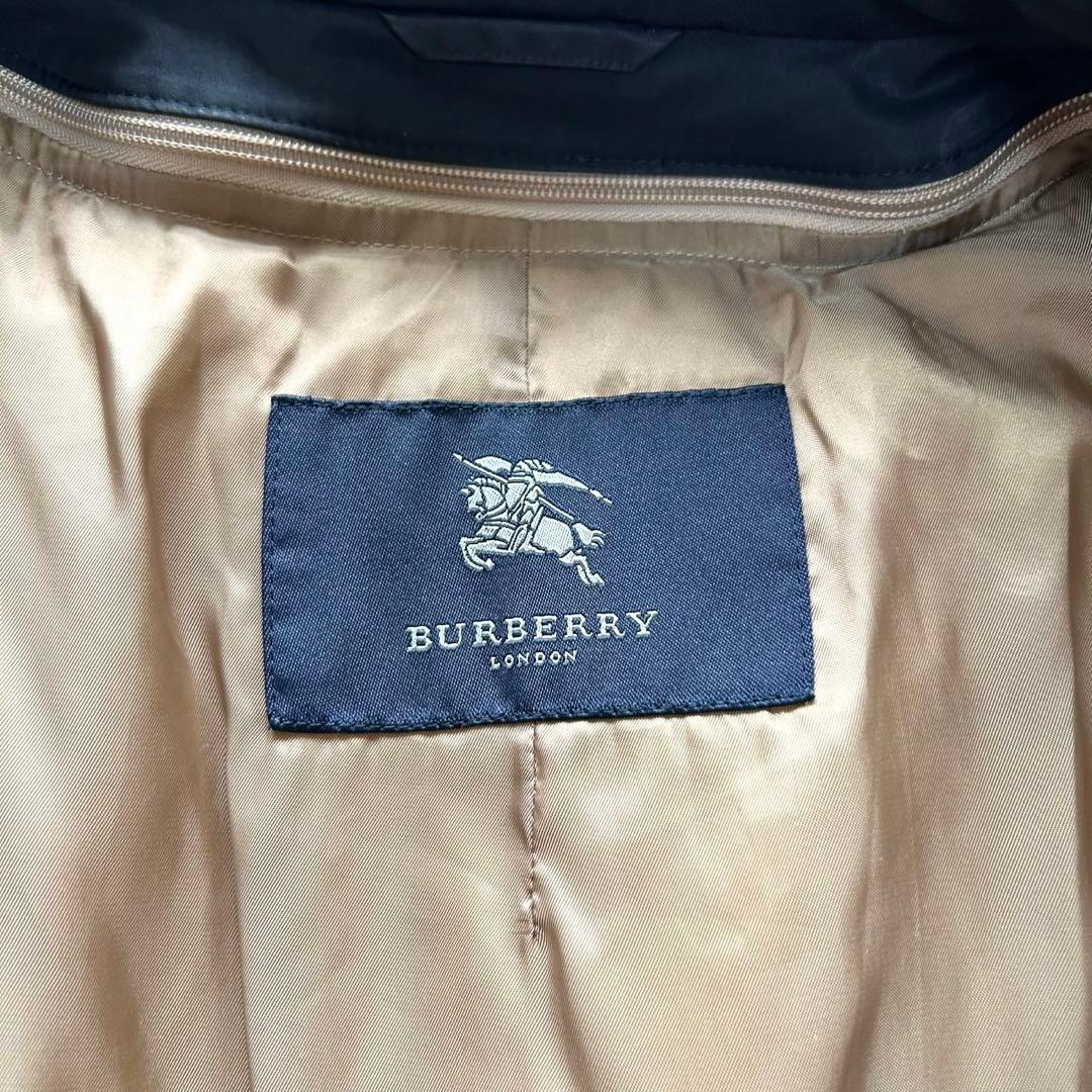 バーバリーロンドン　ステンカラーコート　ノバチェック ダウンライナー　黒