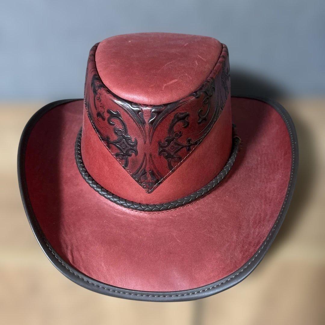 ファルコン メンズ アメリカンレザー カウボーイハット　新品　Ｍサイズ