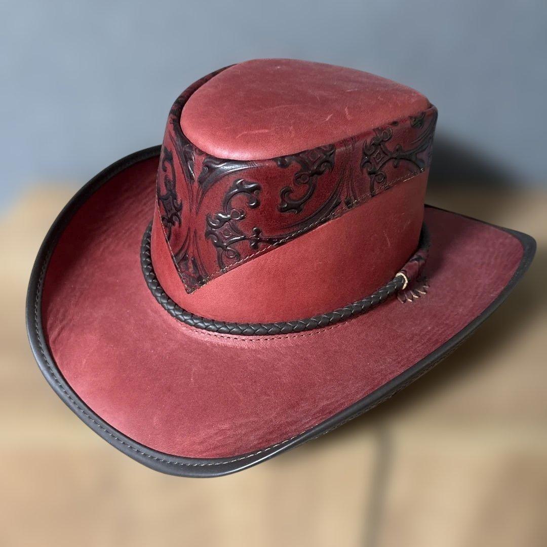 ファルコン メンズ アメリカンレザー カウボーイハット　新品　Ｍサイズ