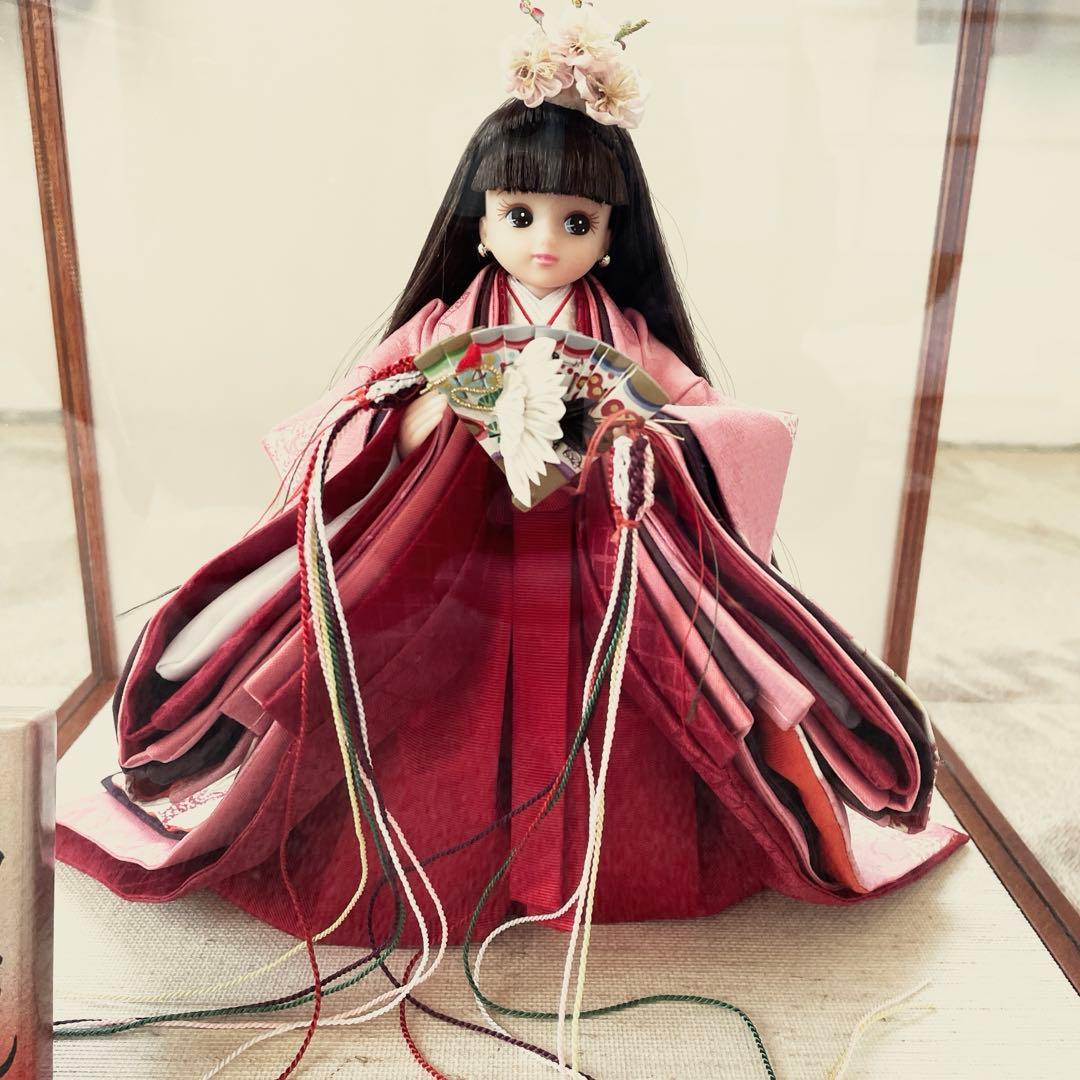 リカちゃん　立ち雛　ガラスケース入り　雛人形　久月