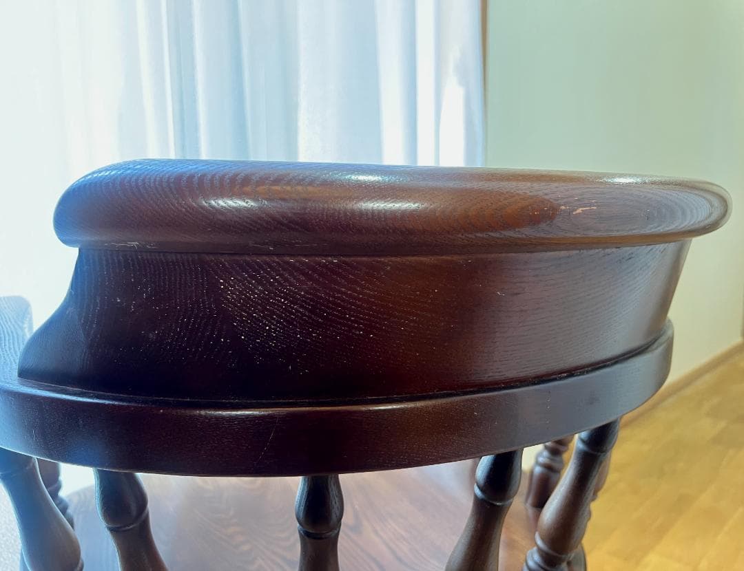 高級 オーク材 回転式アームチェア①