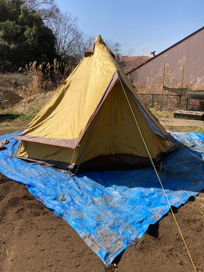 ティピー型テント 中型 黄色と茶色