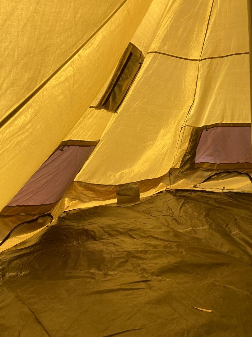 ティピー型テント 中型 黄色と茶色