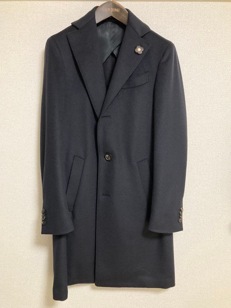 LARDINI チェスターコート ネイビー/サイズ42