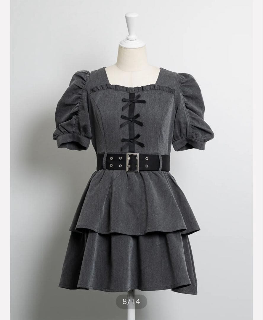 pium フロントリボンティアードミニワンピース - メルカリ