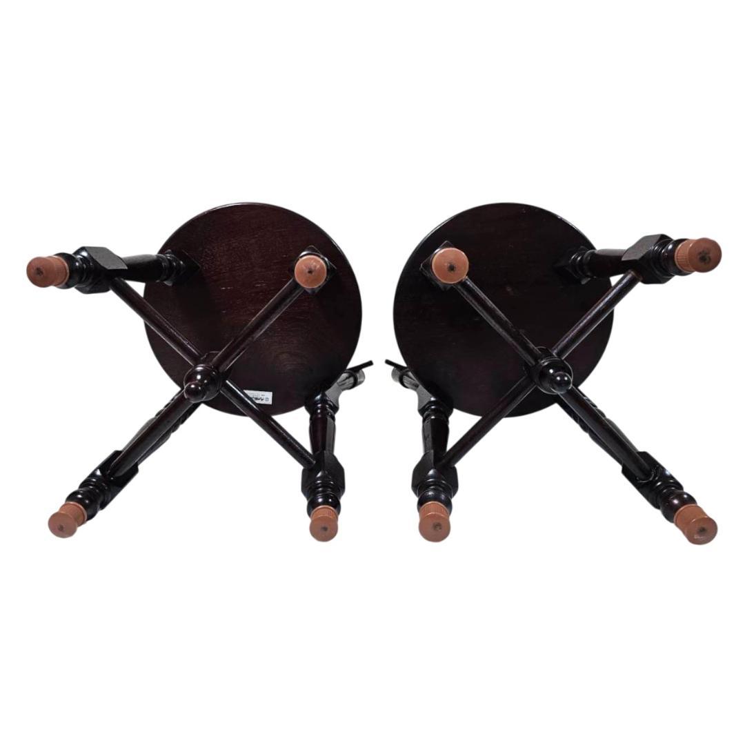 【現状渡し】九州民芸家具 南京小椅子 丸座 2脚セット① ろくろ脚 イス いす