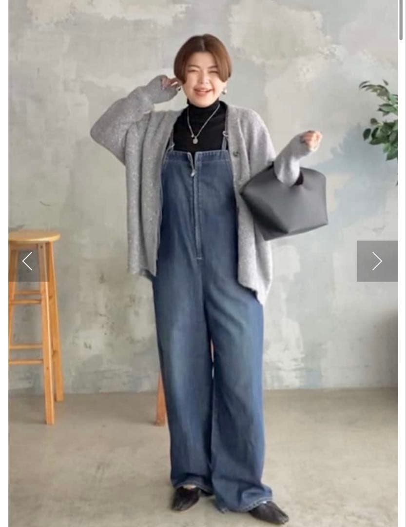 リヴドロワ　デニムサロペット ウエストベルト付き　36サイズ