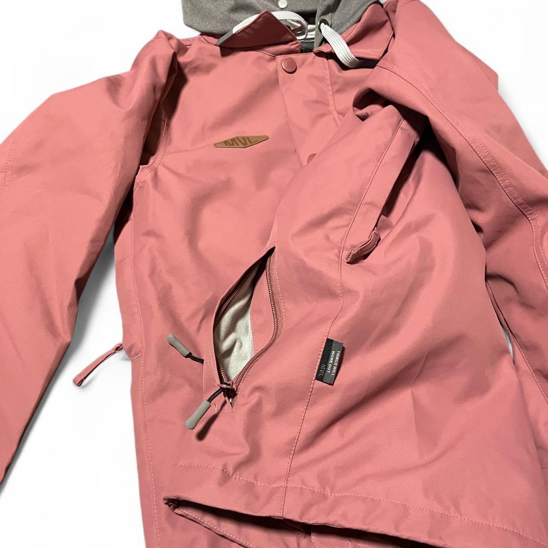 MVL 【M】スノーボードウェア ピンク 美品 フード取り外し可能 2way