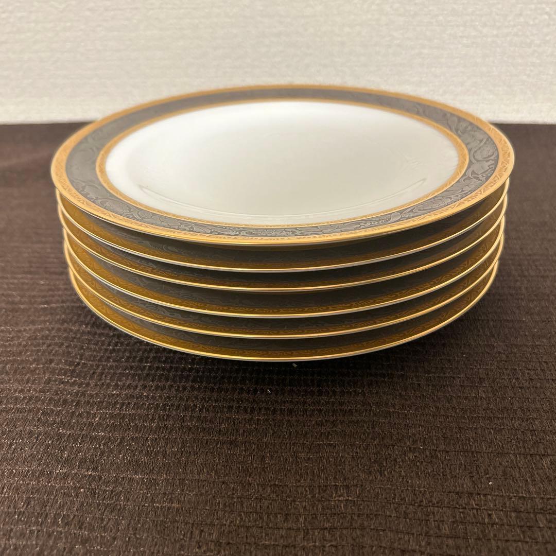 大倉陶園　白金金蝕唐草葡萄　デザートプレート　20.5cm