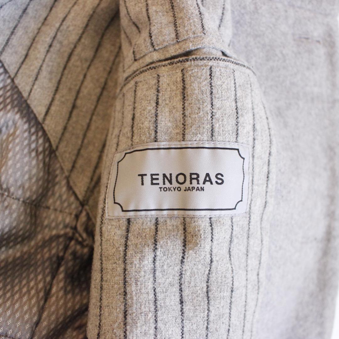 TENORAS スタンドカラーロングコート Mサイズ グレー ベルト TENORAS