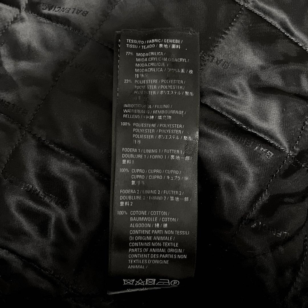 新品タグ付き　BALENCIAGA コレクションライン　ファーロングコート　正規