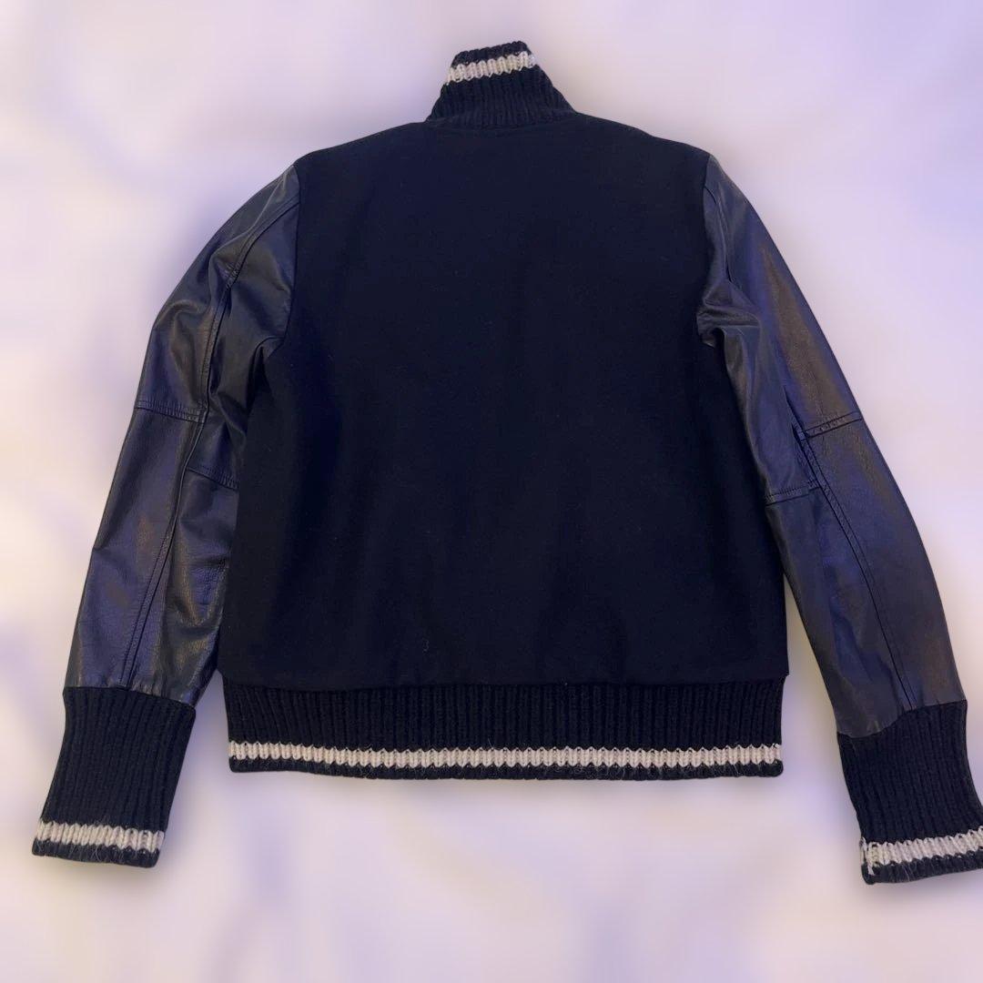 L OVER THE STRIPES 袖レザー スタジャン