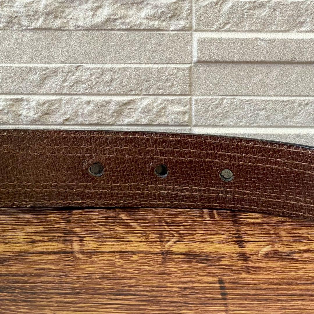 グッチ GGキャンバス レザー ベルト GG バックル ゴールド ブラウン