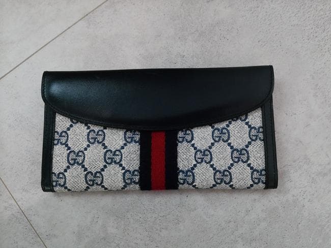 OLD GUCCI オールドグッチ シェリーライン GG柄 長財布 程度良好
