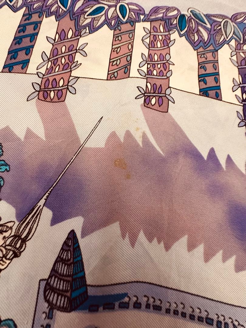 8101HERMESカレ90LEPARADISDU ROY王の楽園シルクスカーフ