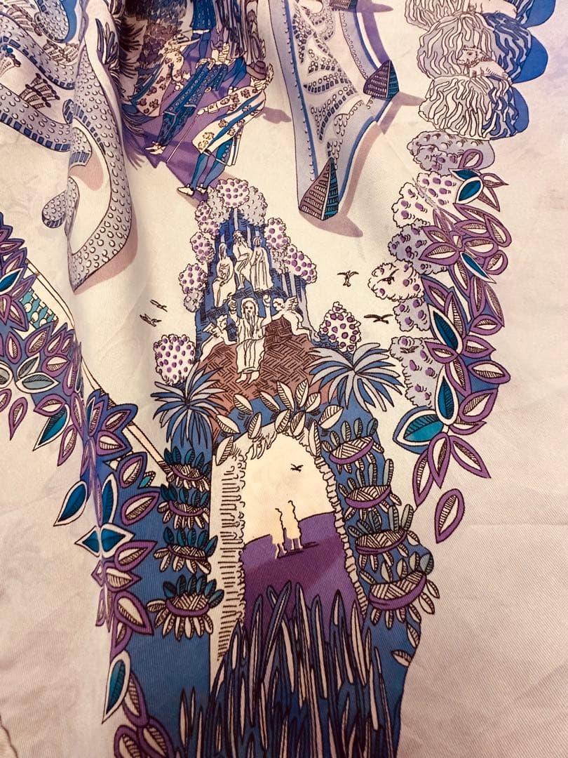 8101HERMESカレ90LEPARADISDU ROY王の楽園シルクスカーフ